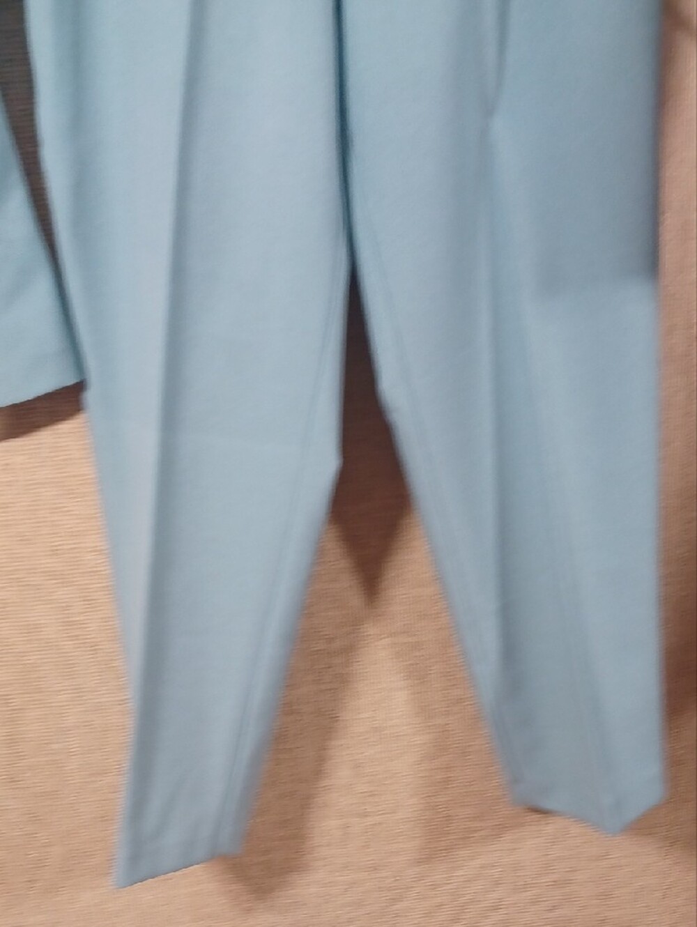 Women's Two-Piece Short Sleeve Jacket & Straight Leg Pants in Light Teal - Picture 5 of 10